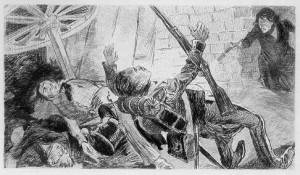 Marius shoots the guardsman