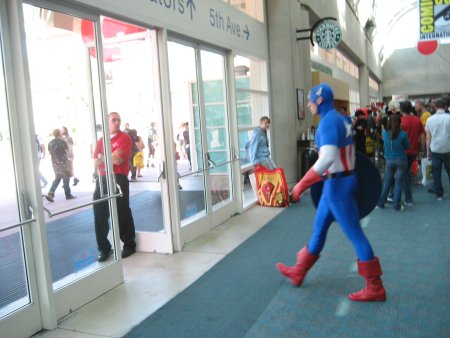 Captain America walks out